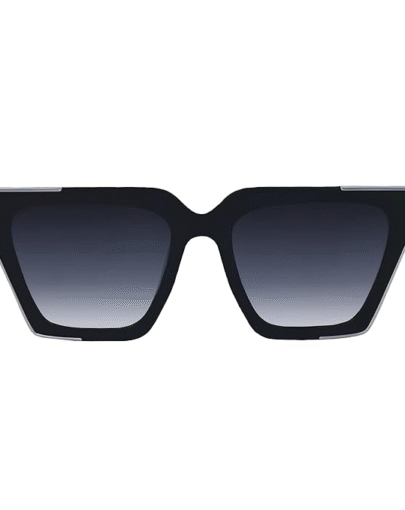 Faded Black Trendy Hybrid Cat Eye Sunglasses for Women