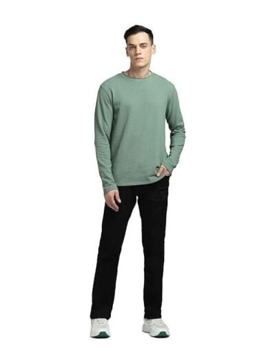 JAS Men's Cotton Solid Slim Fit T-Shirt