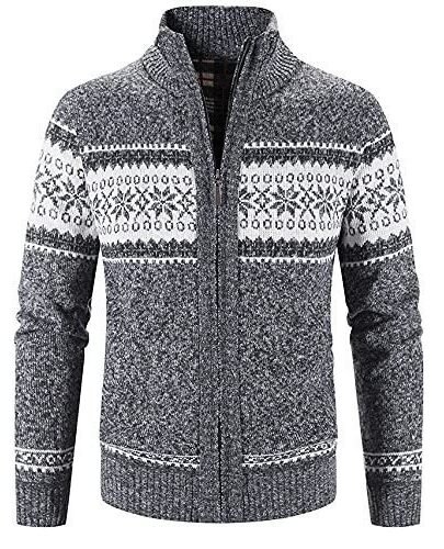 Cardigan Sweaters for Men,Mens Zipper Cardigan Sweater Mens Casual Slim Full-Zip Solid Thick Knitted Outerwear Winter