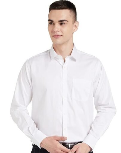 Men's Solid Cotton Formal Shirt | Plain | Full Sleeve - Regular Fit