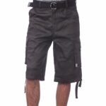 Men's Cotton Twill Cargo Shorts With Belt Camo
