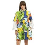 Women Colors of Round Neck Printed Dress