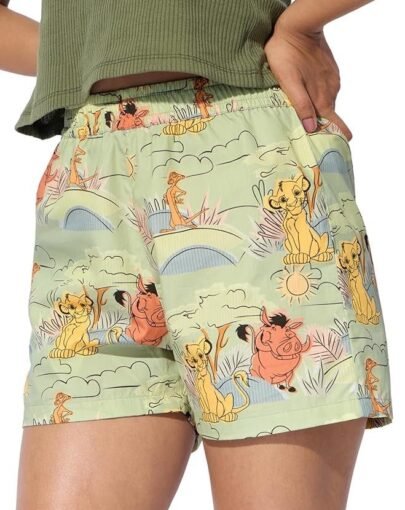 Hakuna Women and Girls Pull On Green All Over Printed Regular Fit Cotton Boxer Shorts