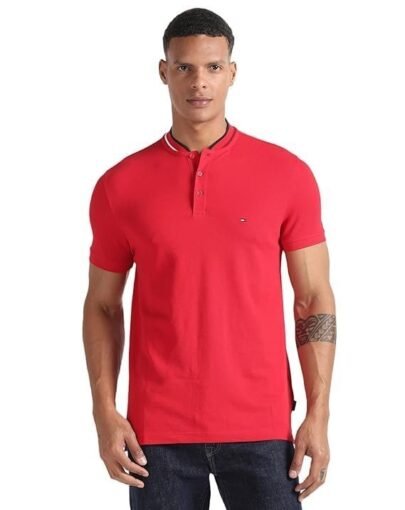HILFI Men's Cotton Graphic Slim Fit Polo