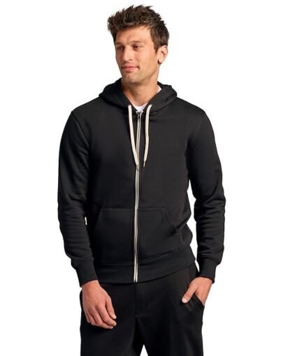 Classic Men's Fleece French Terry Zip Hoodie, Zip-up French Terry Fleece Hooded Sweatshirt Jacket for Men