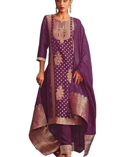 Women's Organza Jacquard Straight Kurta Set