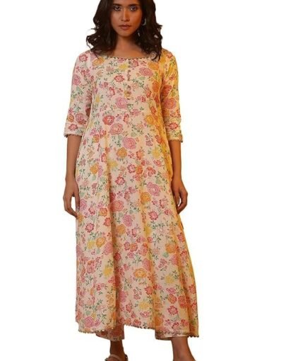 Women White Floral Print Viscose Kurta Set with Trousers & Dupatta